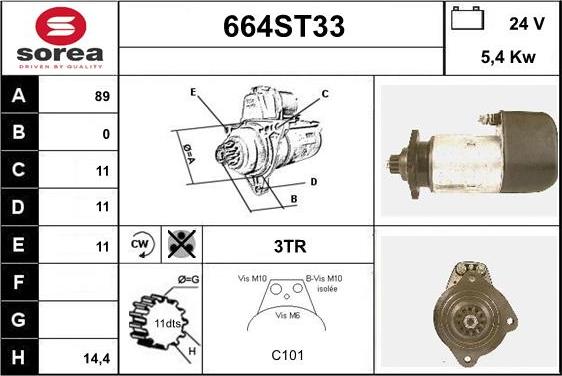 STARTCAR 664ST33 - Démarreur cwaw.fr