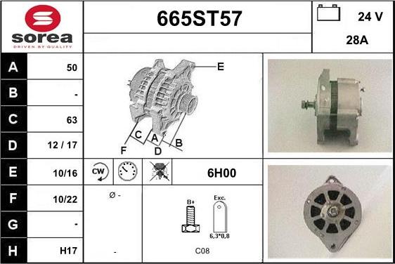 STARTCAR 665ST57 - Alternateur cwaw.fr