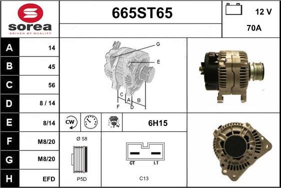 STARTCAR 665ST65 - Alternateur cwaw.fr