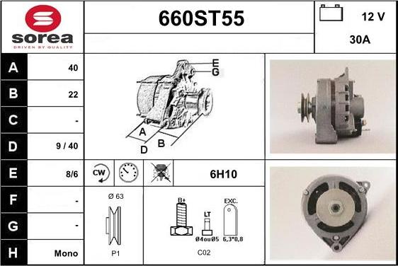 STARTCAR 660ST55 - Alternateur cwaw.fr