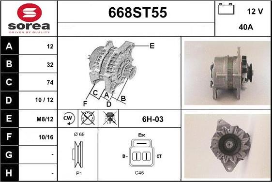 STARTCAR 668ST55 - Alternateur cwaw.fr