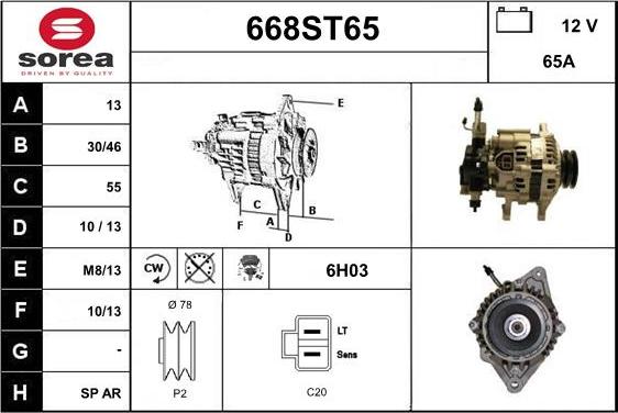 STARTCAR 668ST65 - Alternateur cwaw.fr