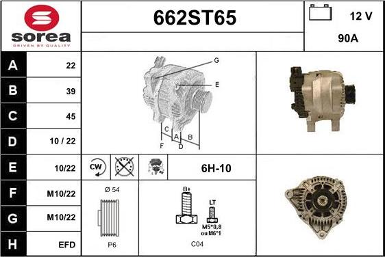 STARTCAR 662ST65 - Alternateur cwaw.fr