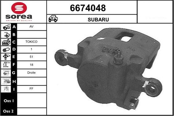 STARTCAR 6674048 - Étrier de frein cwaw.fr