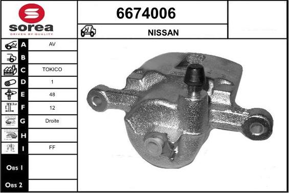 STARTCAR 6674006 - Étrier de frein cwaw.fr