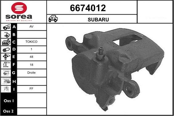 STARTCAR 6674012 - Étrier de frein cwaw.fr