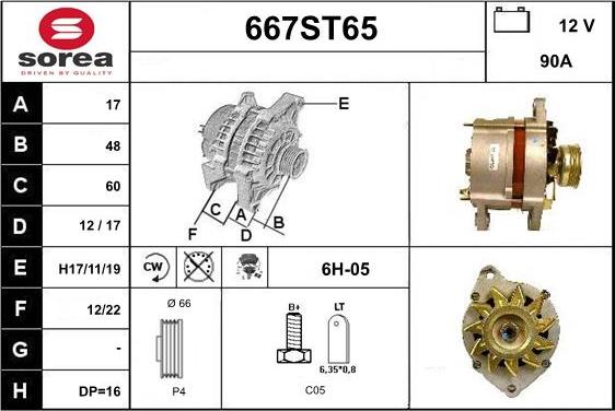 STARTCAR 667ST65 - Alternateur cwaw.fr