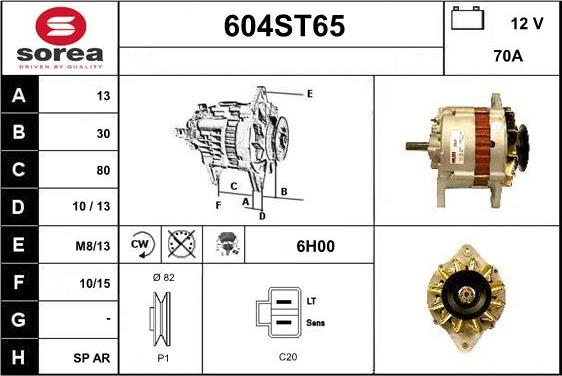 STARTCAR 604ST65 - Alternateur cwaw.fr