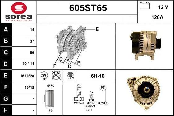 STARTCAR 605ST65 - Alternateur cwaw.fr