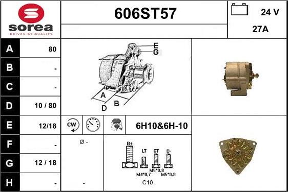 STARTCAR 606ST57 - Alternateur cwaw.fr