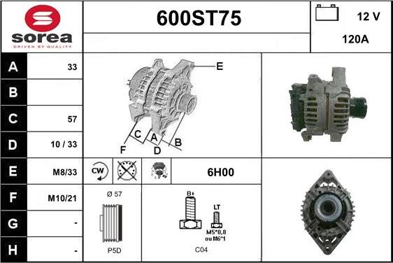 STARTCAR 600ST75 - Alternateur cwaw.fr