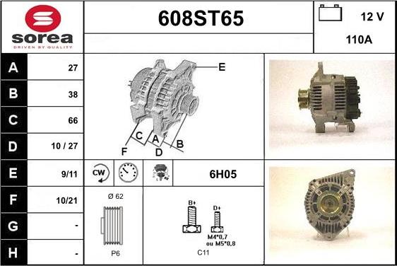 STARTCAR 608ST65 - Alternateur cwaw.fr