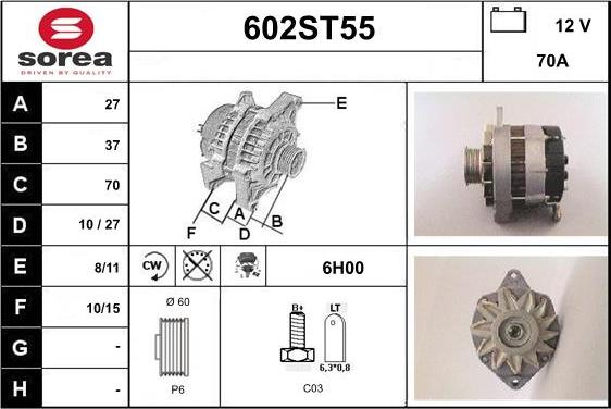 STARTCAR 602ST55 - Alternateur cwaw.fr