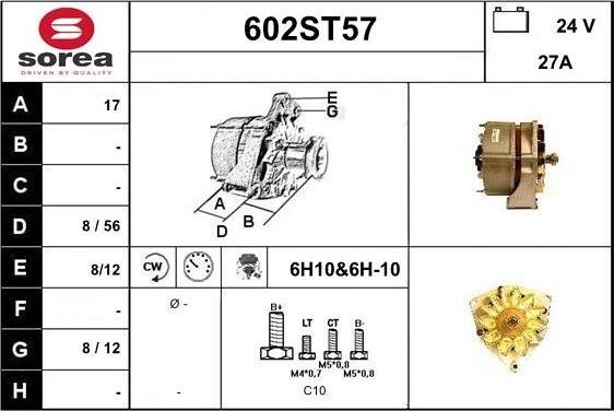 STARTCAR 602ST57 - Alternateur cwaw.fr