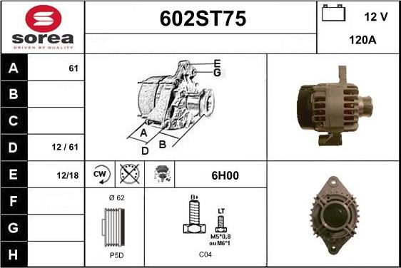 STARTCAR 602ST75 - Alternateur cwaw.fr