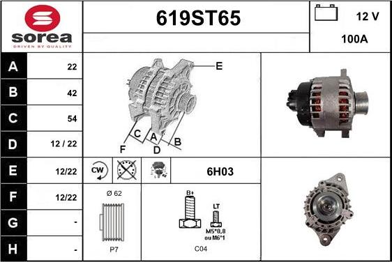 STARTCAR 619ST65 - Alternateur cwaw.fr