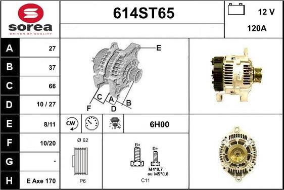 STARTCAR 614ST65 - Alternateur cwaw.fr