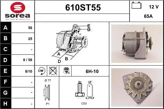 STARTCAR 610ST55 - Alternateur cwaw.fr