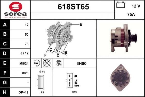 STARTCAR 618ST65 - Alternateur cwaw.fr