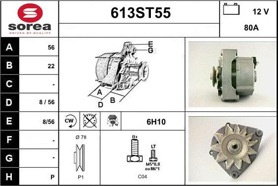 STARTCAR 613ST55 - Alternateur cwaw.fr