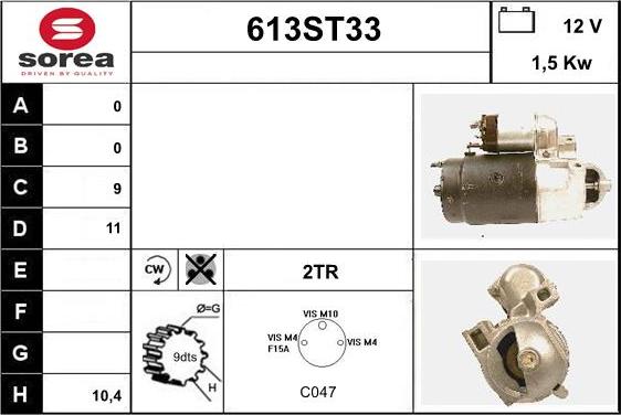 STARTCAR 613ST33 - Démarreur cwaw.fr