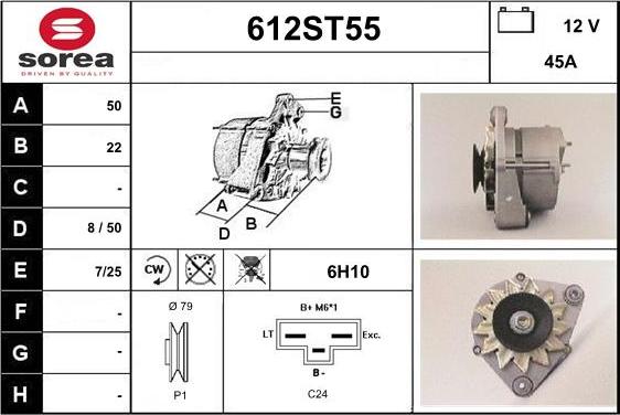 STARTCAR 612ST55 - Alternateur cwaw.fr