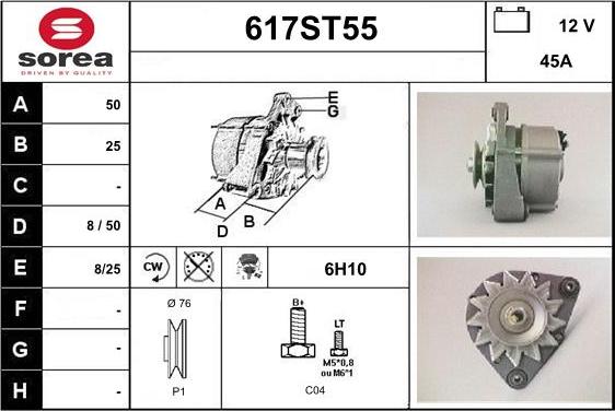 STARTCAR 617ST55 - Alternateur cwaw.fr