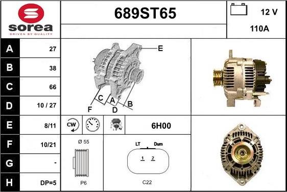 STARTCAR 689ST65 - Alternateur cwaw.fr