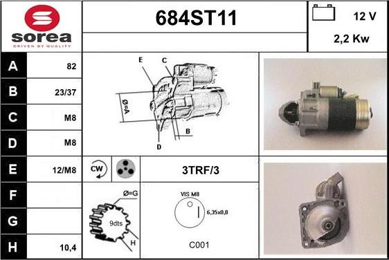 STARTCAR 684ST11 - Démarreur cwaw.fr