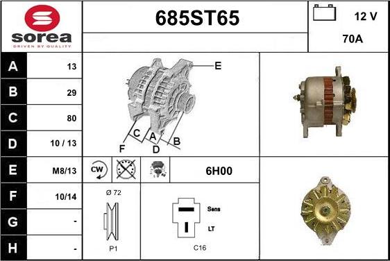 STARTCAR 685ST65 - Alternateur cwaw.fr