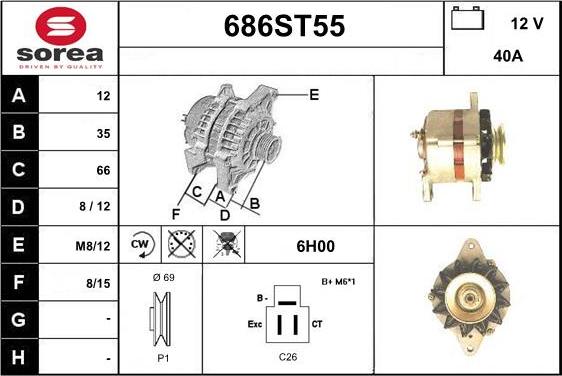 STARTCAR 686ST55 - Alternateur cwaw.fr