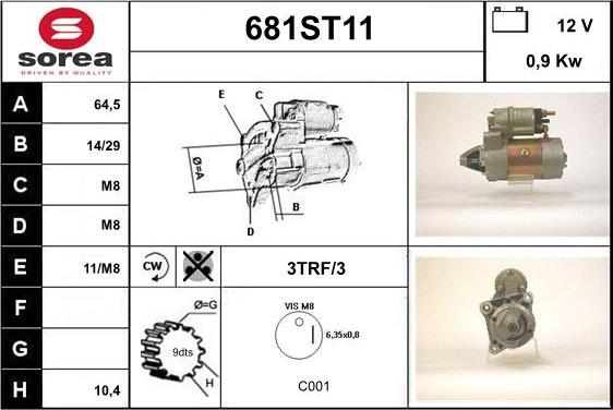 STARTCAR 681ST11 - Démarreur cwaw.fr