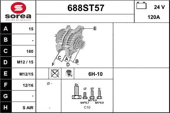 STARTCAR 688ST57 - Alternateur cwaw.fr