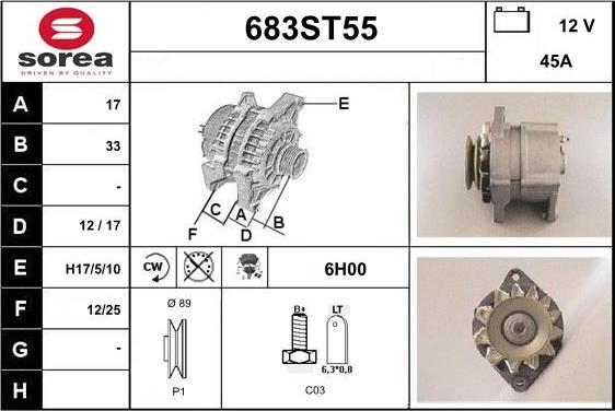 STARTCAR 683ST55 - Alternateur cwaw.fr