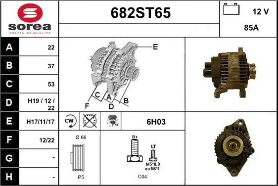 STARTCAR 682ST65 - Alternateur cwaw.fr