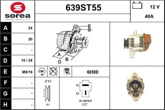 STARTCAR 639ST55 - Alternateur cwaw.fr