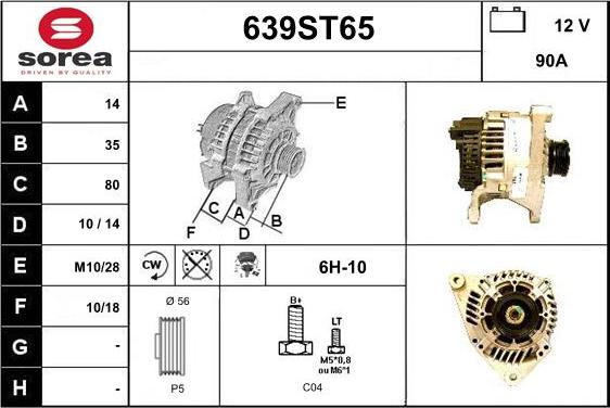 STARTCAR 639ST65 - Alternateur cwaw.fr