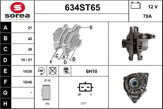 STARTCAR 634ST65 - Alternateur cwaw.fr