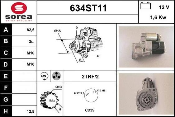 STARTCAR 634ST11 - Démarreur cwaw.fr