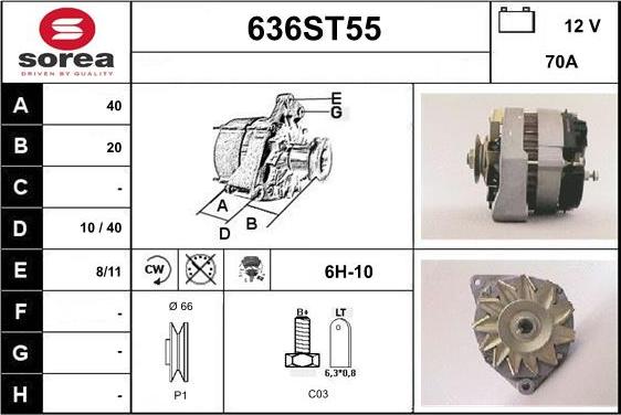 STARTCAR 636ST55 - Alternateur cwaw.fr