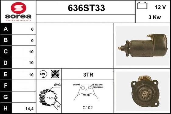 STARTCAR 636ST33 - Démarreur cwaw.fr