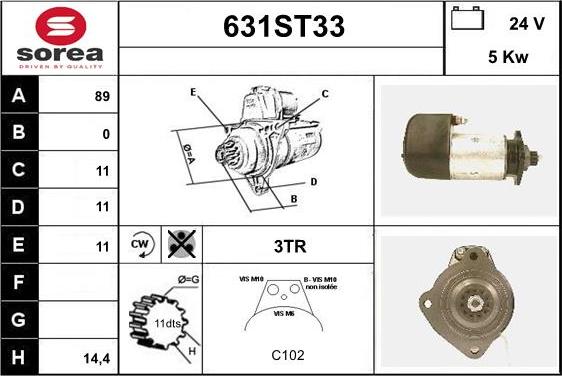 STARTCAR 631ST33 - Démarreur cwaw.fr