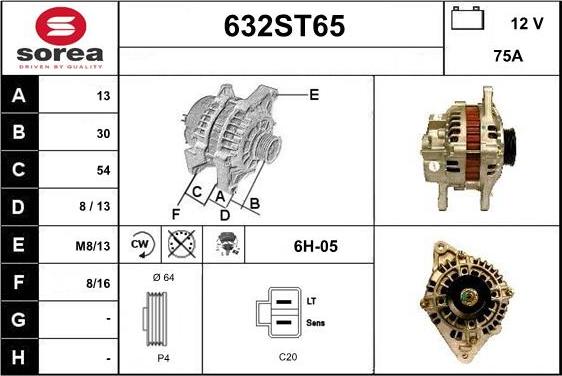 STARTCAR 632ST65 - Alternateur cwaw.fr