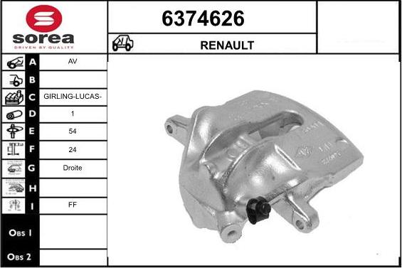 STARTCAR 6374626 - Étrier de frein cwaw.fr