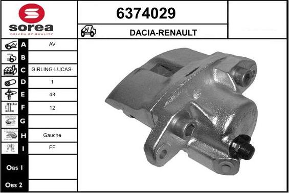 STARTCAR 6374029 - Étrier de frein cwaw.fr