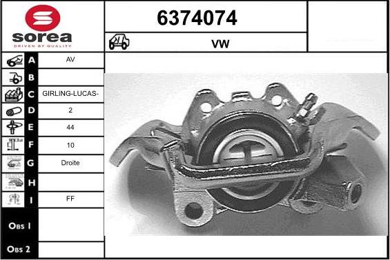 STARTCAR 6374074 - Étrier de frein cwaw.fr