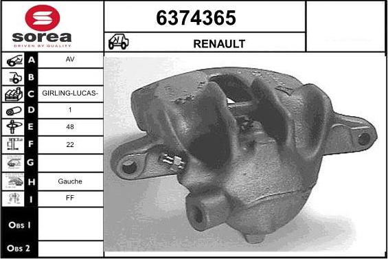 STARTCAR 6374365 - Étrier de frein cwaw.fr