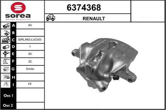 STARTCAR 6374368 - Étrier de frein cwaw.fr