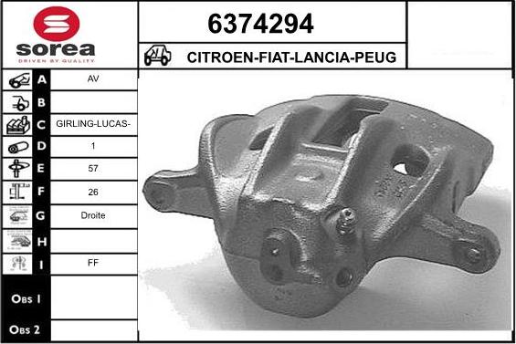 STARTCAR 6374294 - Étrier de frein cwaw.fr