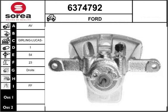 STARTCAR 6374792 - Étrier de frein cwaw.fr